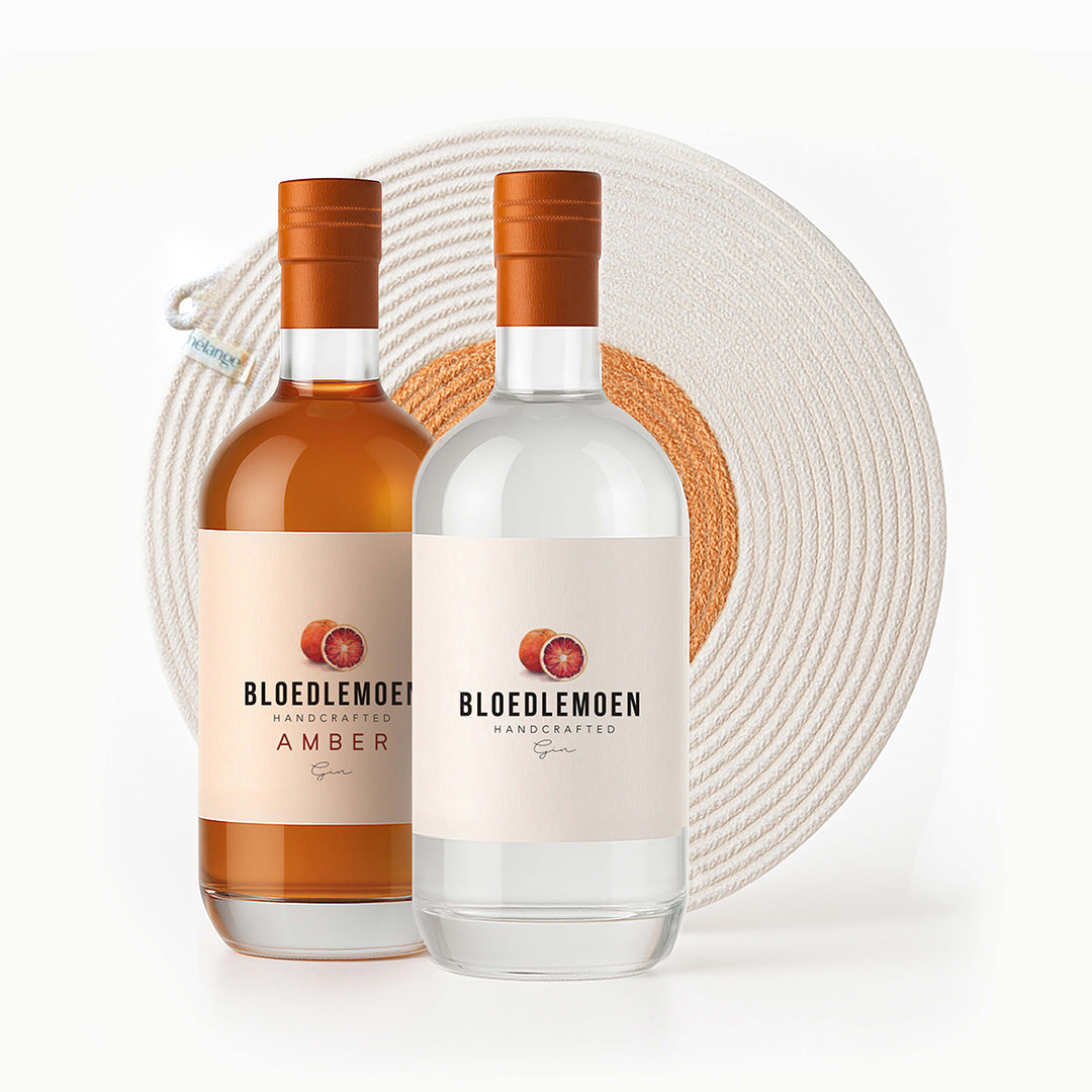 2 x Bottles Bloedlemoen Gin (Original and Amber) plus FREE set of 2 Mia Melange Placemats