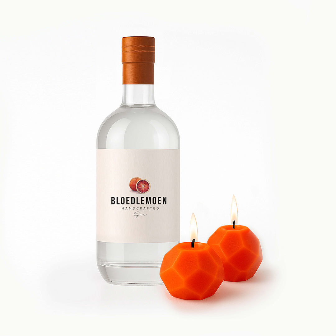 Bloedlemoen Gin Original plus FREE Okra Bead Pent Candles