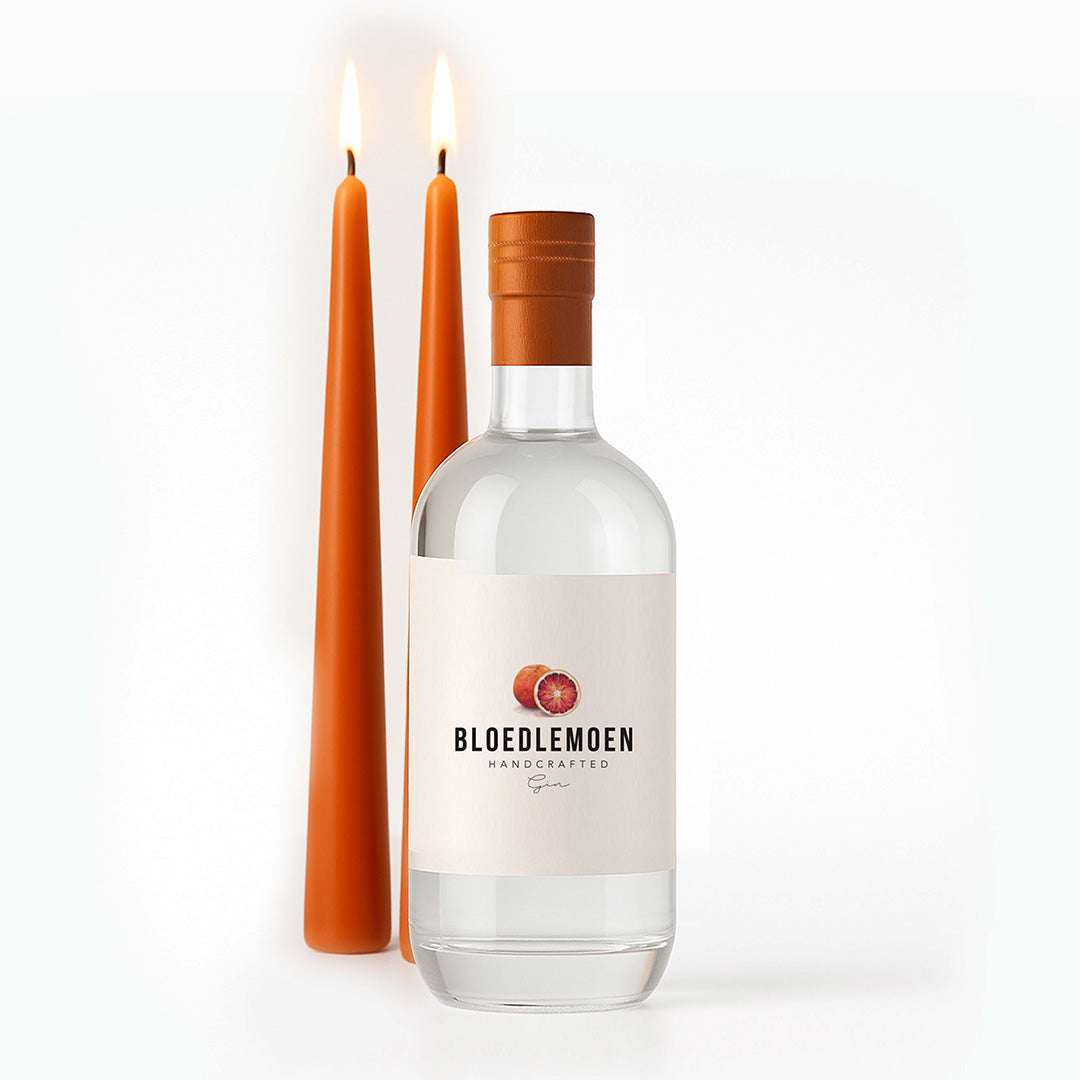 Bloedlemoen Gin Original plus FREE set of 2 Okra Dinner Candles